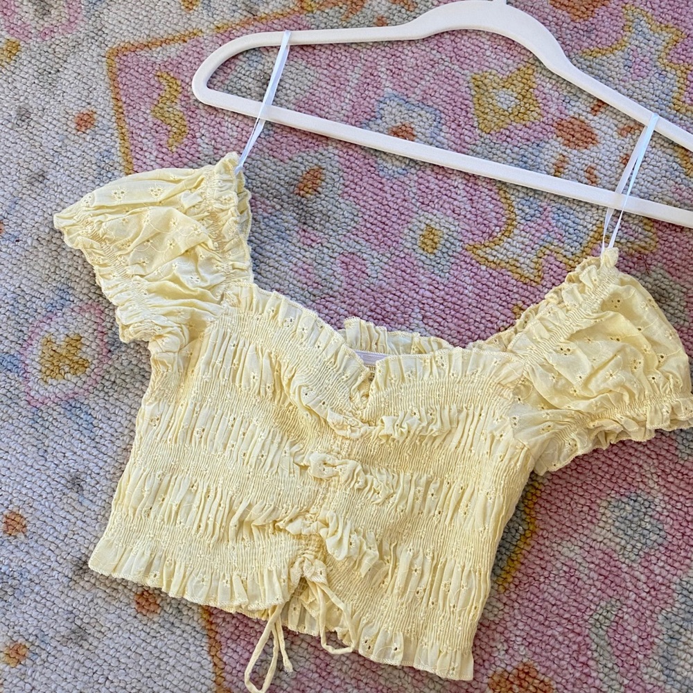 PRINCESS POLLY Yellow Crop Top